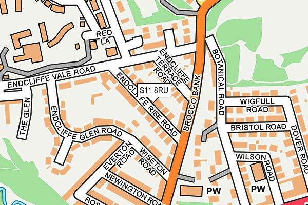 S11 8RU map - OS OpenMap – Local (Ordnance Survey)