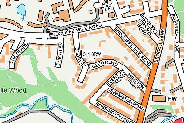 S11 8RW map - OS OpenMap – Local (Ordnance Survey)