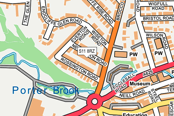 S11 8RZ map - OS OpenMap – Local (Ordnance Survey)