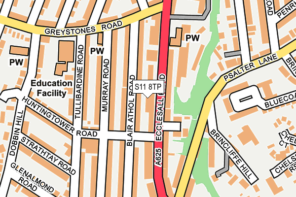 S11 8TP map - OS OpenMap – Local (Ordnance Survey)
