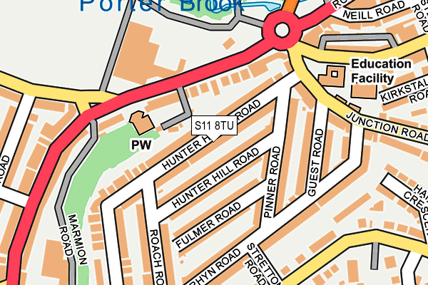 S11 8TU map - OS OpenMap – Local (Ordnance Survey)