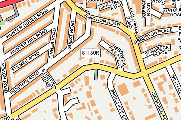 S11 8UR map - OS OpenMap – Local (Ordnance Survey)