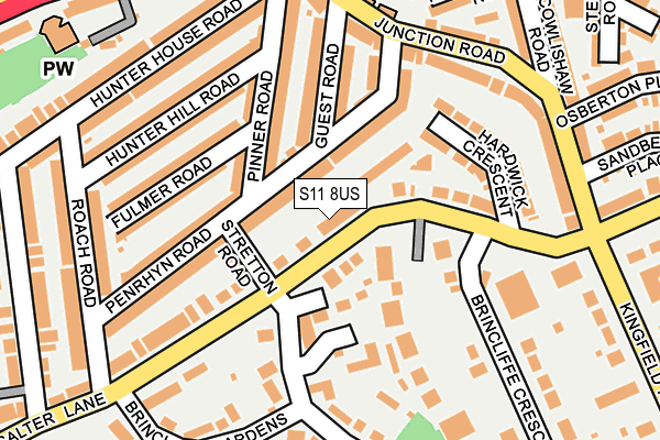 S11 8US map - OS OpenMap – Local (Ordnance Survey)