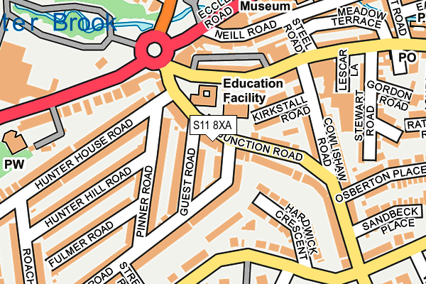 S11 8XA map - OS OpenMap – Local (Ordnance Survey)