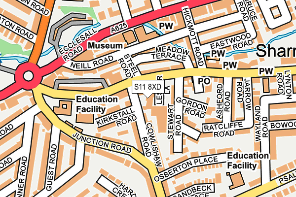 S11 8XD map - OS OpenMap – Local (Ordnance Survey)