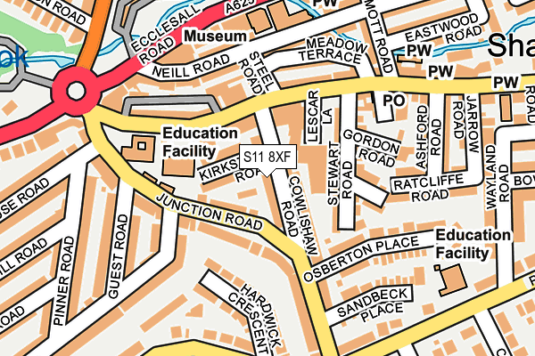 S11 8XF map - OS OpenMap – Local (Ordnance Survey)