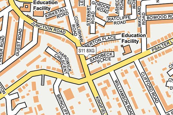 S11 8XG map - OS OpenMap – Local (Ordnance Survey)