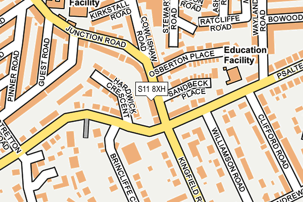 S11 8XH map - OS OpenMap – Local (Ordnance Survey)