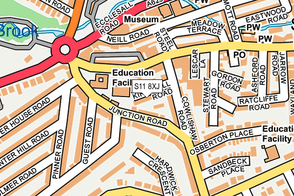 S11 8XJ map - OS OpenMap – Local (Ordnance Survey)