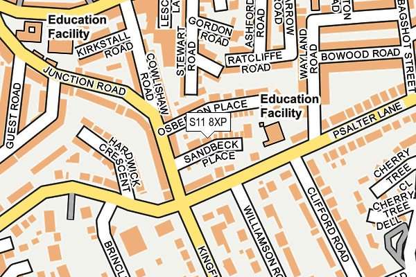 S11 8XP map - OS OpenMap – Local (Ordnance Survey)