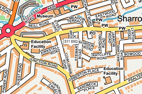 S11 8XQ map - OS OpenMap – Local (Ordnance Survey)
