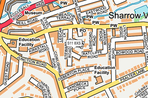 S11 8XS map - OS OpenMap – Local (Ordnance Survey)
