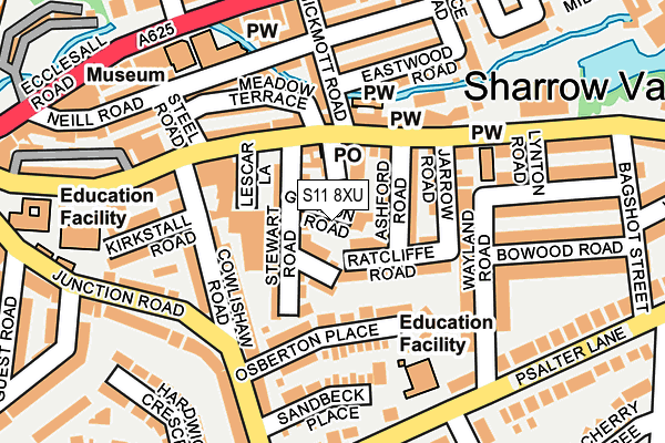 S11 8XU map - OS OpenMap – Local (Ordnance Survey)