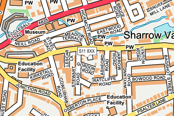 S11 8XX map - OS OpenMap – Local (Ordnance Survey)