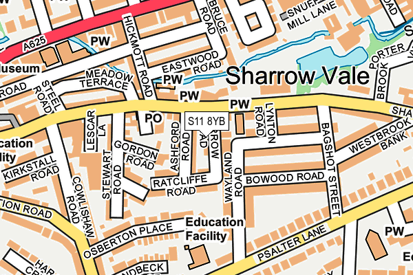 S11 8YB map - OS OpenMap – Local (Ordnance Survey)