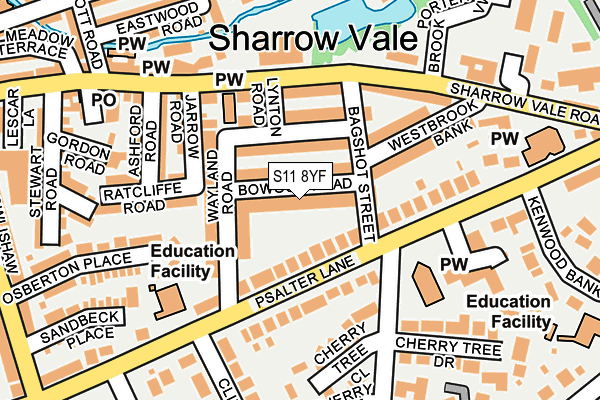 S11 8YF map - OS OpenMap – Local (Ordnance Survey)