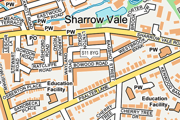 S11 8YG map - OS OpenMap – Local (Ordnance Survey)