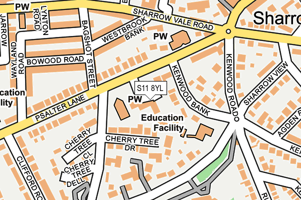 S11 8YL map - OS OpenMap – Local (Ordnance Survey)