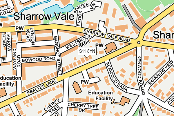 S11 8YN map - OS OpenMap – Local (Ordnance Survey)