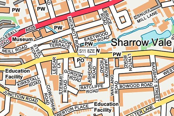 S11 8ZE map - OS OpenMap – Local (Ordnance Survey)