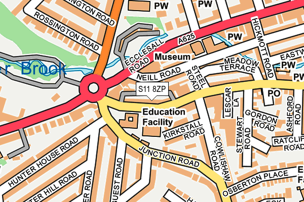 S11 8ZP map - OS OpenMap – Local (Ordnance Survey)