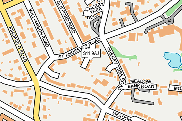 S11 9AJ map - OS OpenMap – Local (Ordnance Survey)