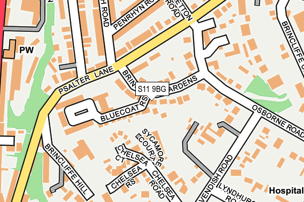 S11 9BG map - OS OpenMap – Local (Ordnance Survey)