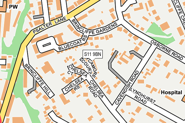 S11 9BN map - OS OpenMap – Local (Ordnance Survey)