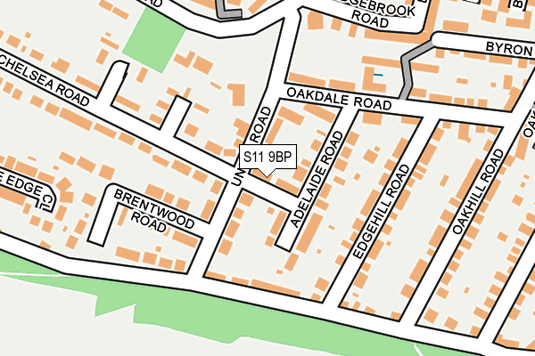 S11 9BP map - OS OpenMap – Local (Ordnance Survey)