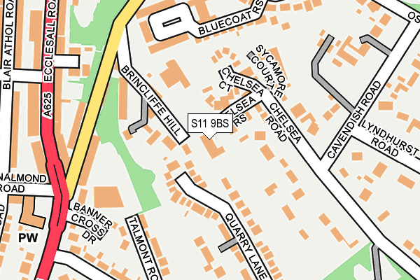 S11 9BS map - OS OpenMap – Local (Ordnance Survey)