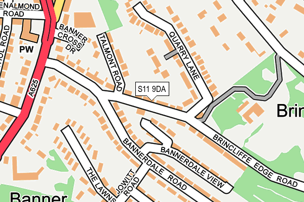 S11 9DA map - OS OpenMap – Local (Ordnance Survey)