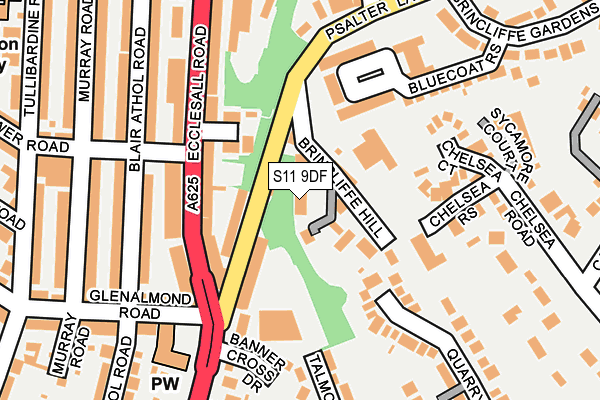 S11 9DF map - OS OpenMap – Local (Ordnance Survey)