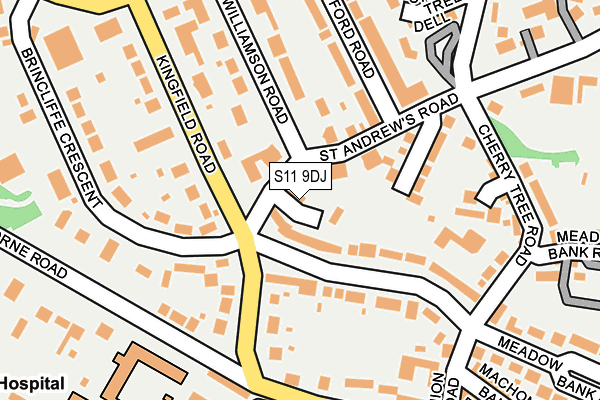 S11 9DJ map - OS OpenMap – Local (Ordnance Survey)