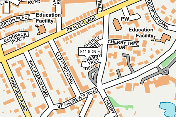 S11 9DN map - OS OpenMap – Local (Ordnance Survey)