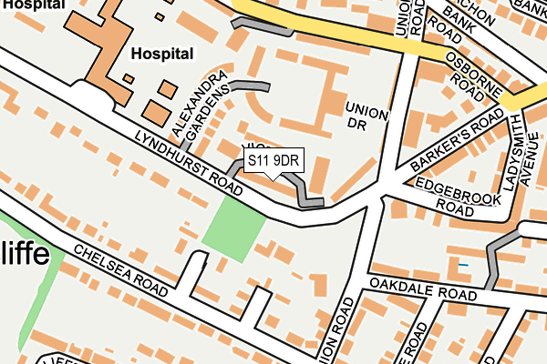 S11 9DR map - OS OpenMap – Local (Ordnance Survey)