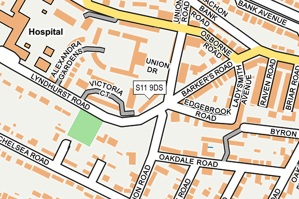 S11 9DS map - OS OpenMap – Local (Ordnance Survey)