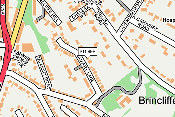S11 9EB map - OS OpenMap – Local (Ordnance Survey)