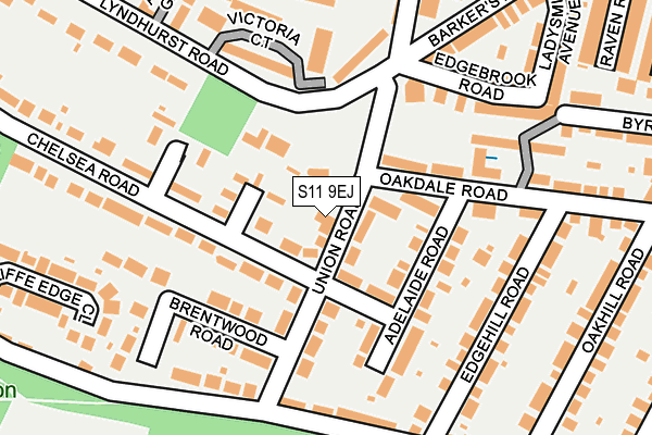 S11 9EJ map - OS OpenMap – Local (Ordnance Survey)