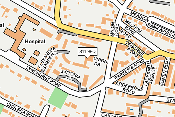 S11 9EQ map - OS OpenMap – Local (Ordnance Survey)