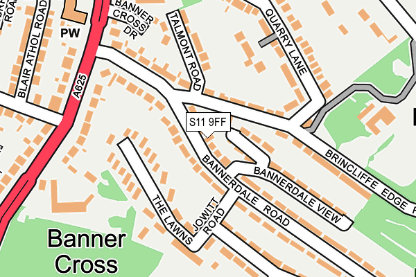 S11 9FF map - OS OpenMap – Local (Ordnance Survey)