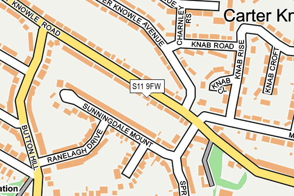 S11 9FW map - OS OpenMap – Local (Ordnance Survey)