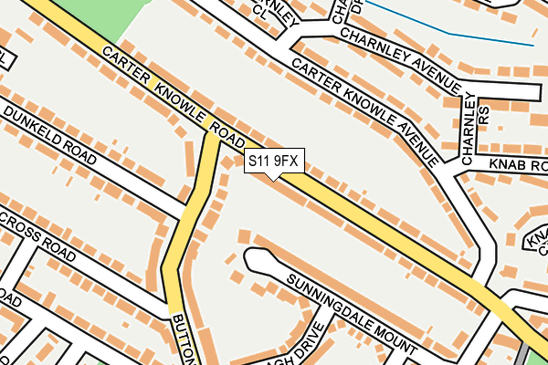 S11 9FX map - OS OpenMap – Local (Ordnance Survey)
