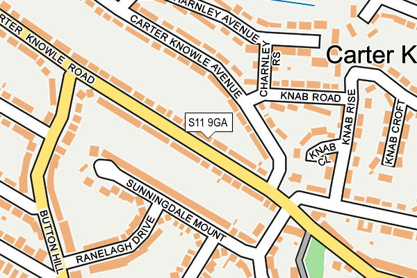 S11 9GA map - OS OpenMap – Local (Ordnance Survey)