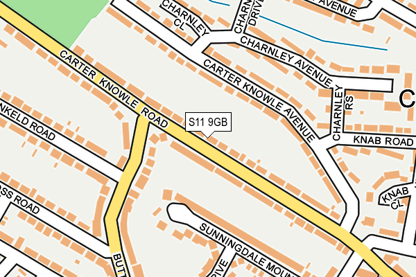 S11 9GB map - OS OpenMap – Local (Ordnance Survey)