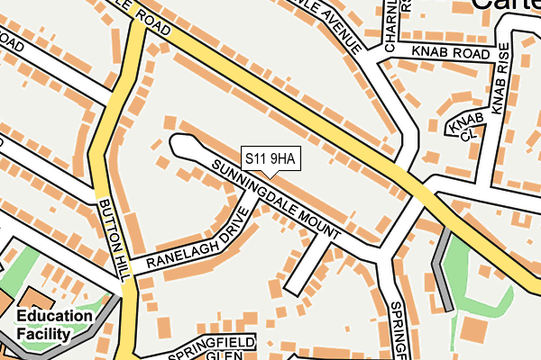 S11 9HA map - OS OpenMap – Local (Ordnance Survey)