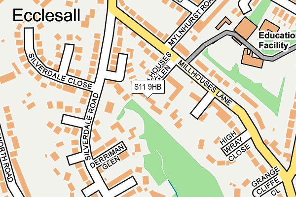 S11 9HB map - OS OpenMap – Local (Ordnance Survey)