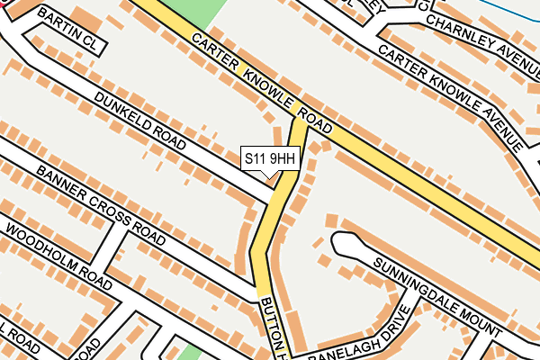 S11 9HH map - OS OpenMap – Local (Ordnance Survey)