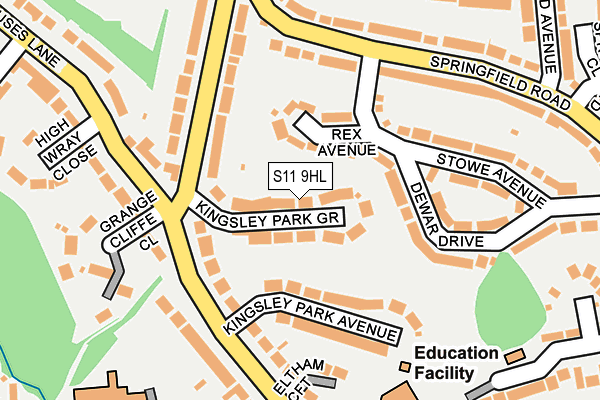 S11 9HL map - OS OpenMap – Local (Ordnance Survey)