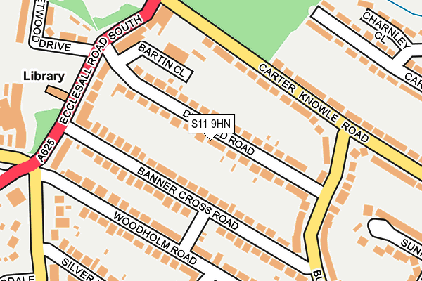 S11 9HN map - OS OpenMap – Local (Ordnance Survey)