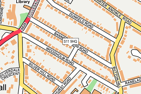 S11 9HQ map - OS OpenMap – Local (Ordnance Survey)